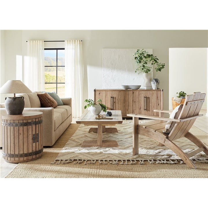 Vineyard Row - Wine Barrel End Table - Light Brown