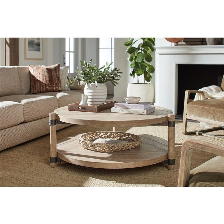 Vineyard Row - 44" Round Cocktail Table - Light Brown