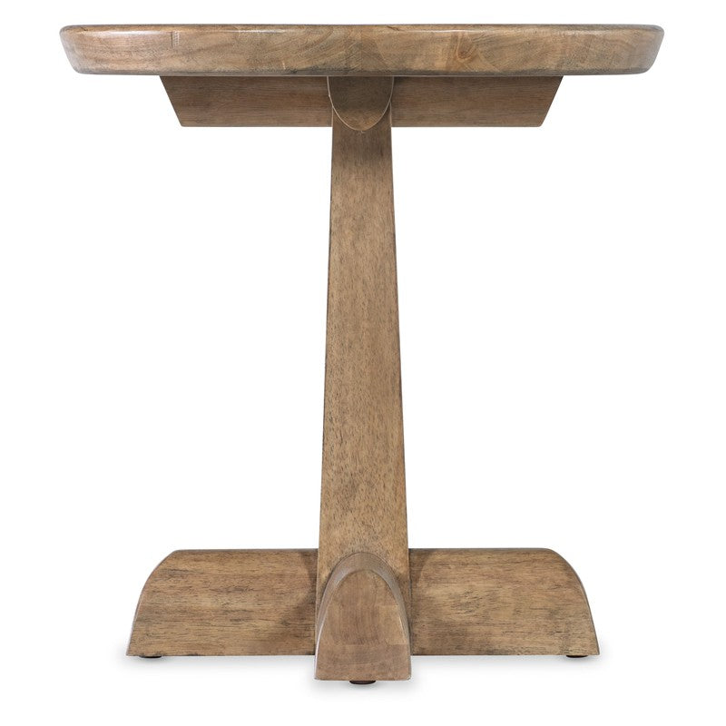 Vineyard Row - Round Pedestal End Table - Light Brown