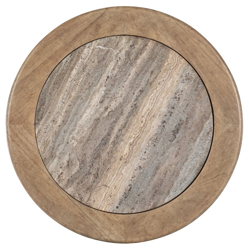 Vineyard Row - Round Pedestal End Table - Light Brown