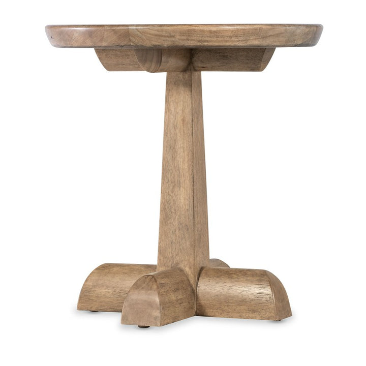 Vineyard Row - Round Pedestal End Table - Light Brown