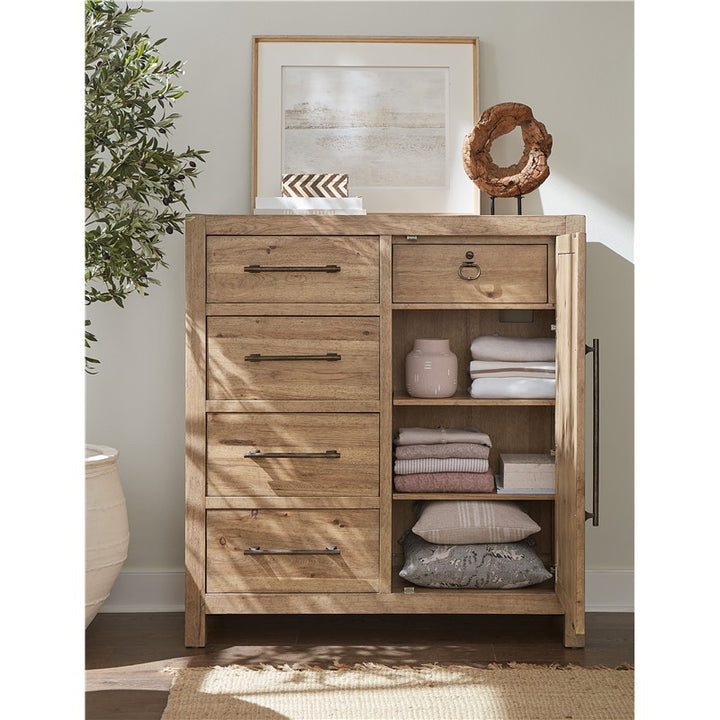 Vineyard Row - Four-Drawer Door Chest - Light Brown