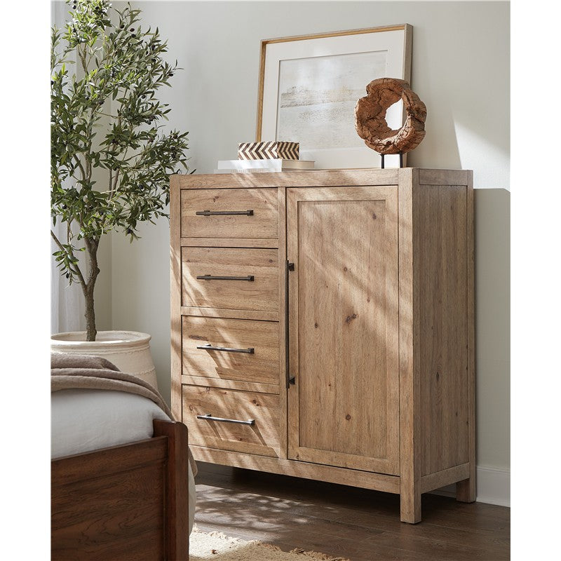 Vineyard Row - Four-Drawer Door Chest - Light Brown