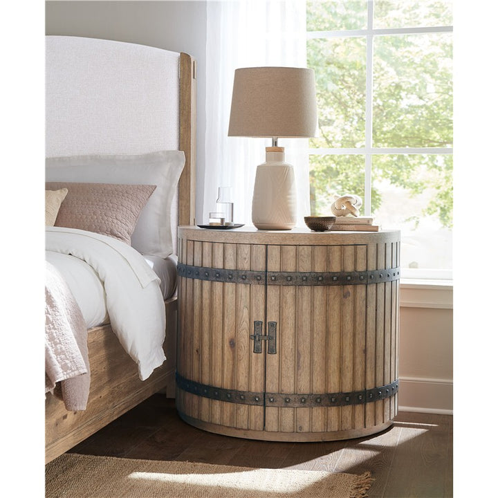 Vineyard Row - Demilune Nightstand - Light Brown