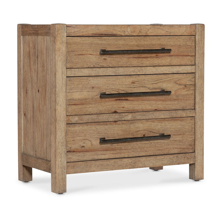 Vineyard Row - Three-Drawer Nightstand - Light Brown