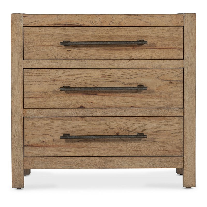 Vineyard Row - Three-Drawer Nightstand - Light Brown