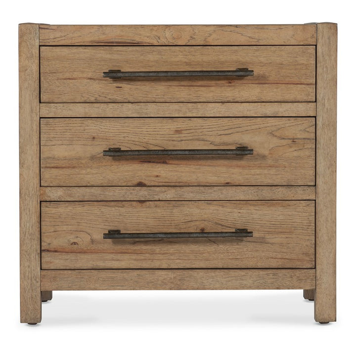 Vineyard Row - Three-Drawer Nightstand - Light Brown