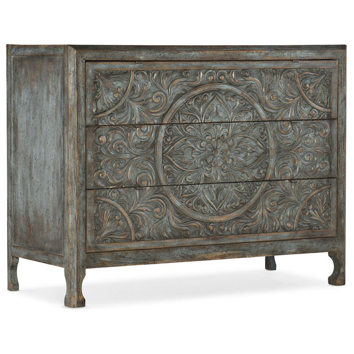 La Grange - Lockhart 3-Drawer Accent Chest - Blue Bonnet