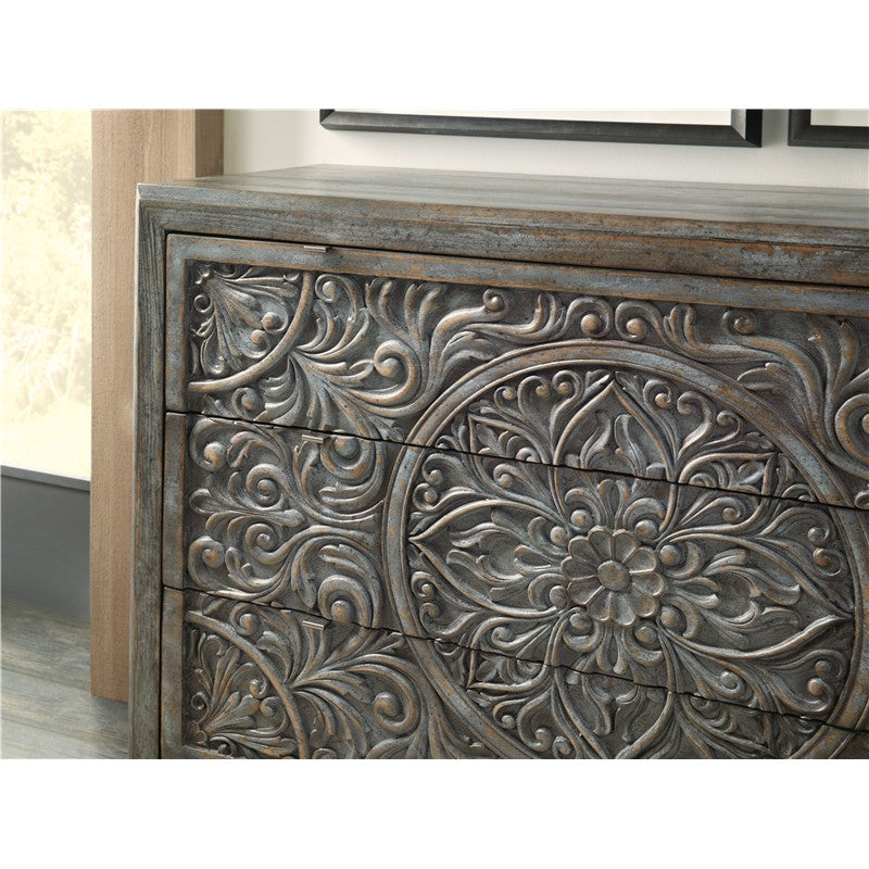 La Grange - Lockhart 3-Drawer Accent Chest - Blue Bonnet