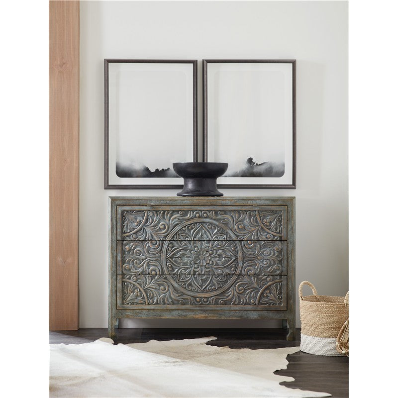 La Grange - Lockhart 3-Drawer Accent Chest - Blue Bonnet