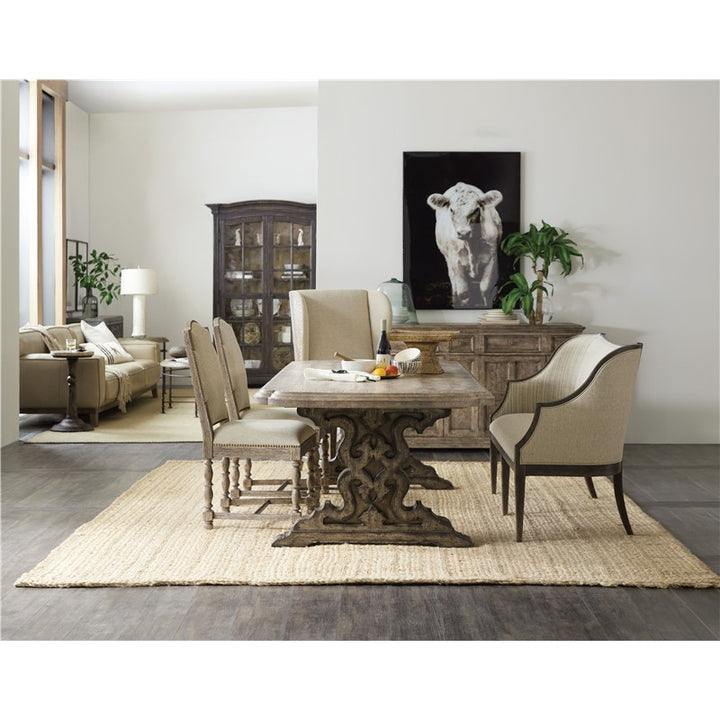 La Grange - Le Vieux 86" Double Pedestal Table With 2-18" Leaves