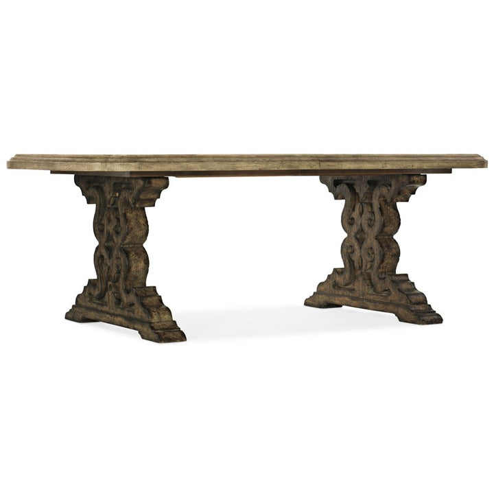 La Grange - Le Vieux 86" Double Pedestal Table With 2-18" Leaves