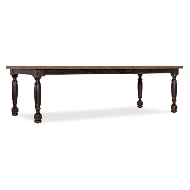 Americana - Leg Dining Table With One 22" Leaf - Dark Brown
