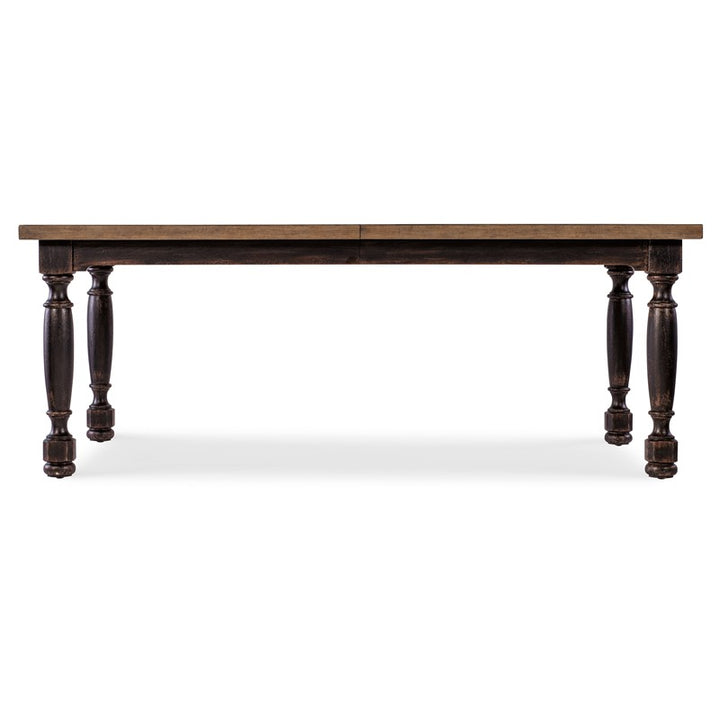 Americana - Leg Dining Table With One 22" Leaf - Dark Brown