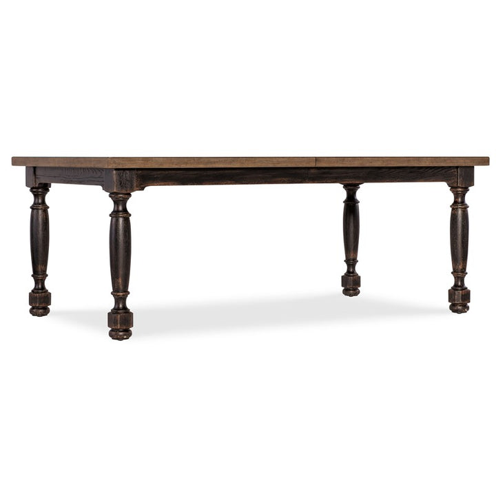 Americana - Leg Dining Table With One 22" Leaf - Dark Brown