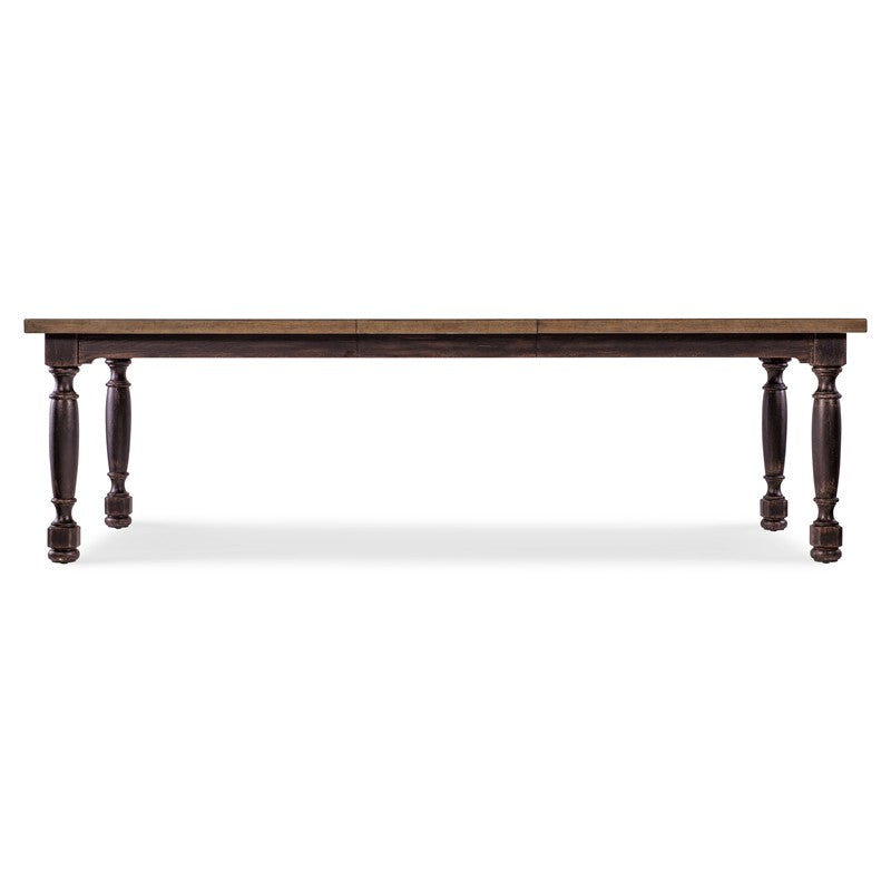 Americana - Leg Dining Table With One 22" Leaf - Dark Brown