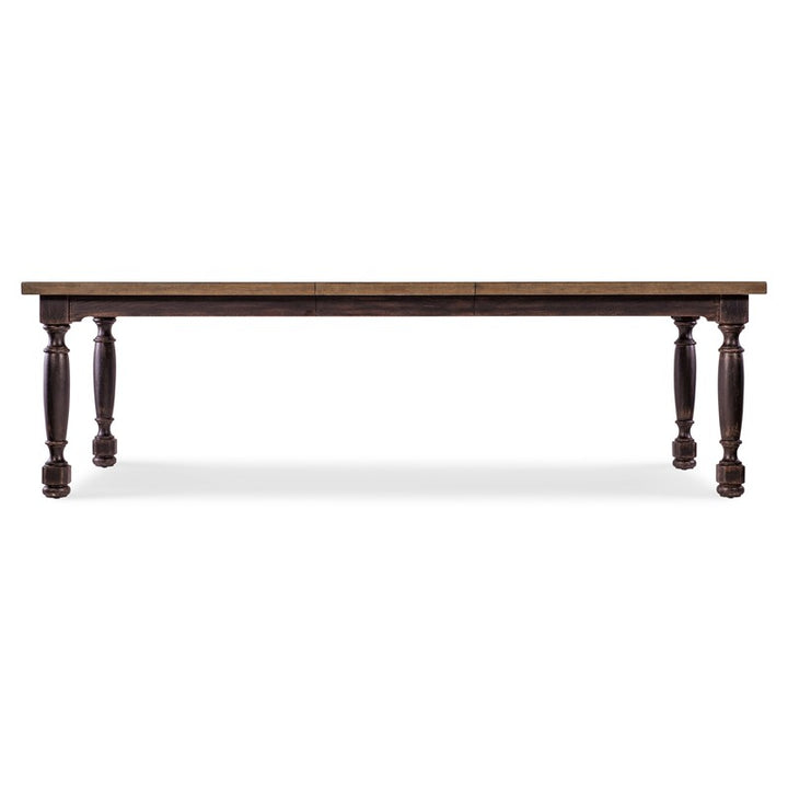 Americana - Leg Dining Table With One 22" Leaf - Dark Brown