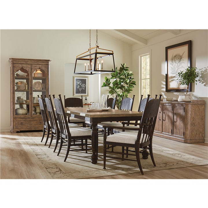 Americana - Leg Dining Table With One 22" Leaf - Dark Brown