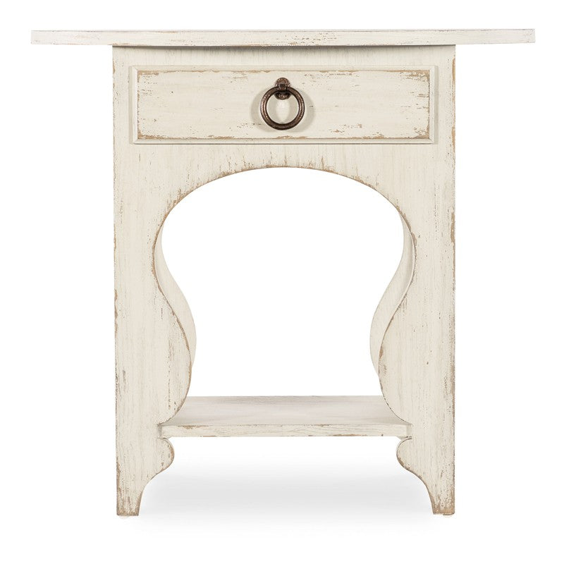 Americana - One-Drawer Oval Nightstand - White
