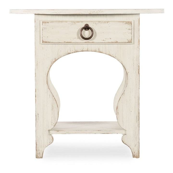 Americana - One-Drawer Oval Nightstand - White