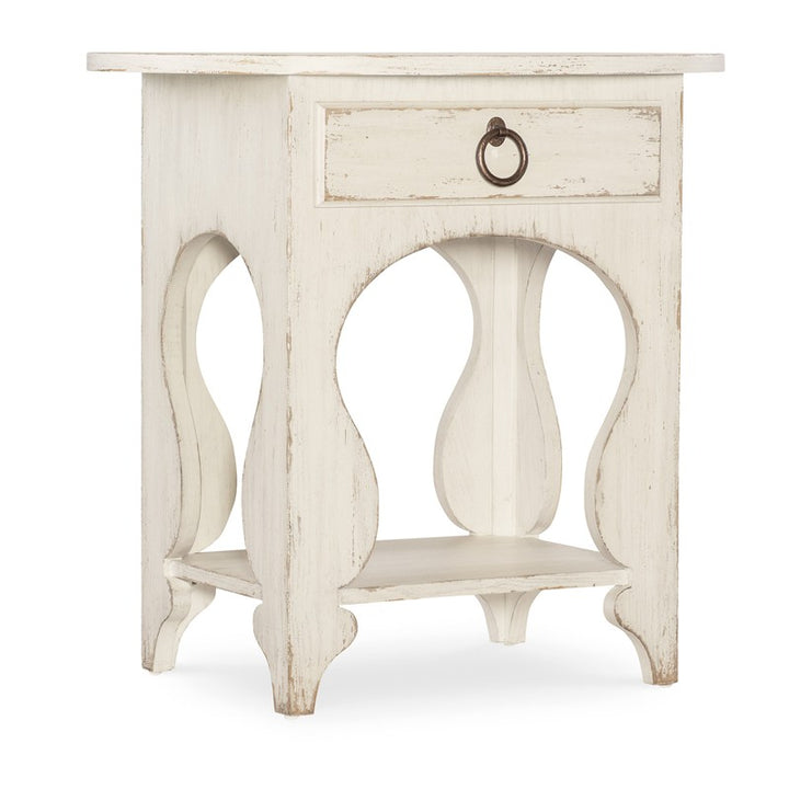 Americana - One-Drawer Oval Nightstand - White