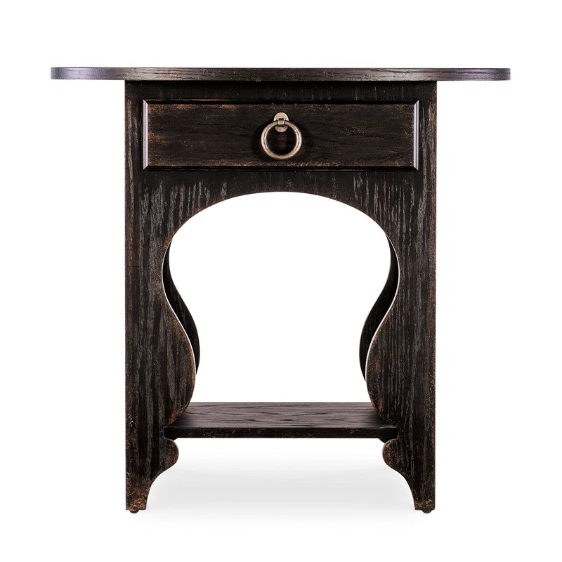 Americana - One-Drawer Oval Nightstand - Dark Brown