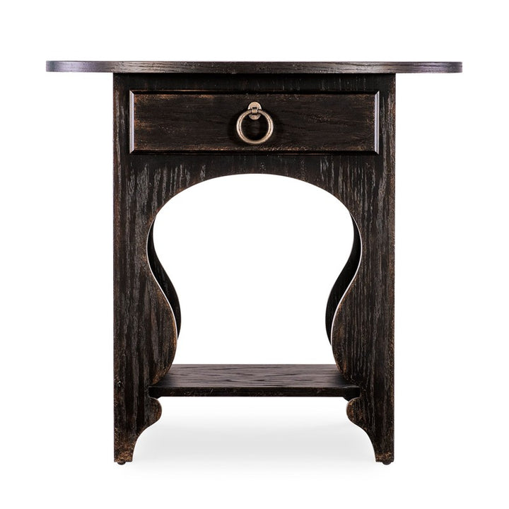 Americana - One-Drawer Oval Nightstand - Dark Brown