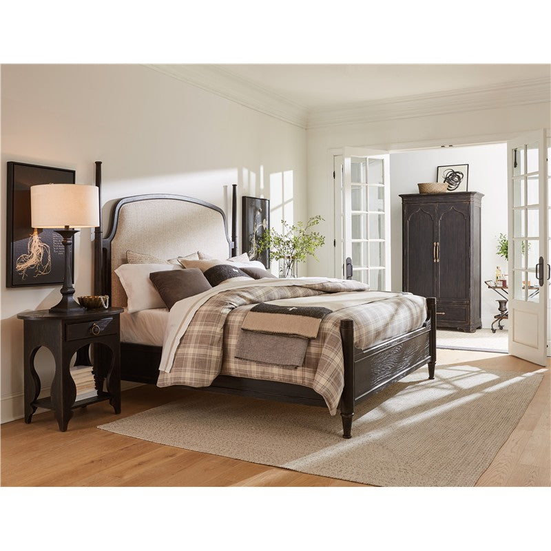 Americana - One-Drawer Oval Nightstand - Dark Brown