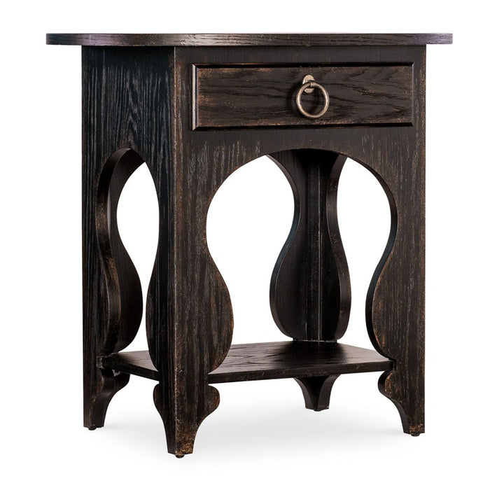 Americana - One-Drawer Oval Nightstand - Dark Brown