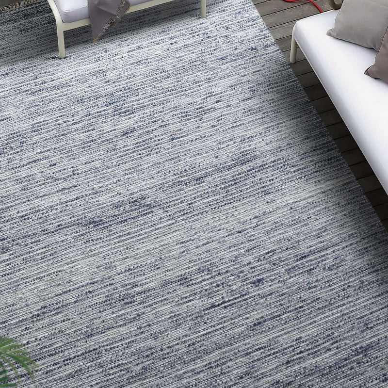 Khiara - Indoor-Outdoor 9 X 12 Rug - Blue / White