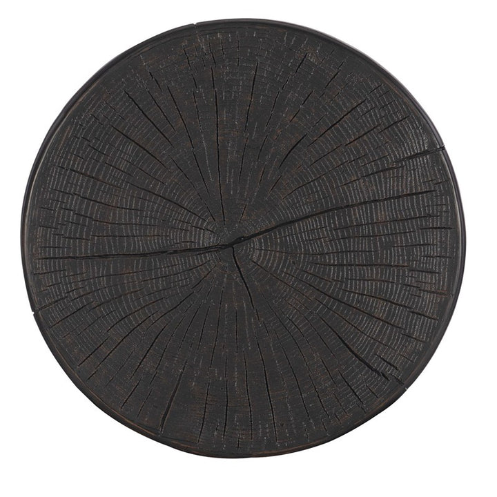 Commerce And Market - Carved Stump Side Table - Black