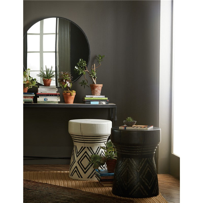 Commerce And Market - Carved Stump Side Table - Black