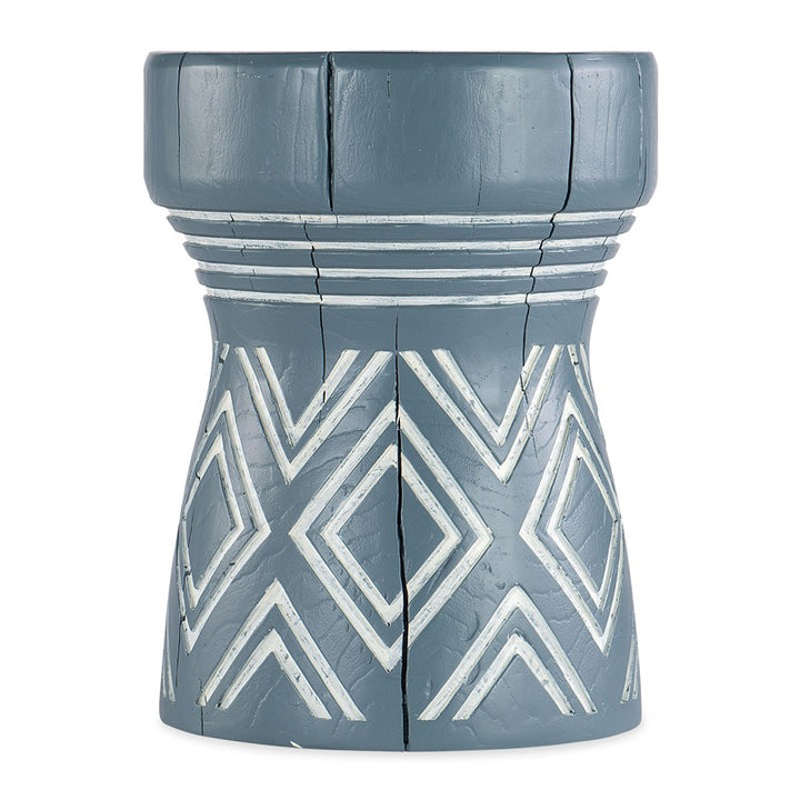 Commerce And Market - Carved Stump Side Table - Light Blue