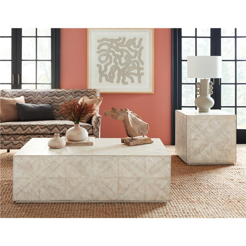 Commerce And Market - Block Buster End Table - White