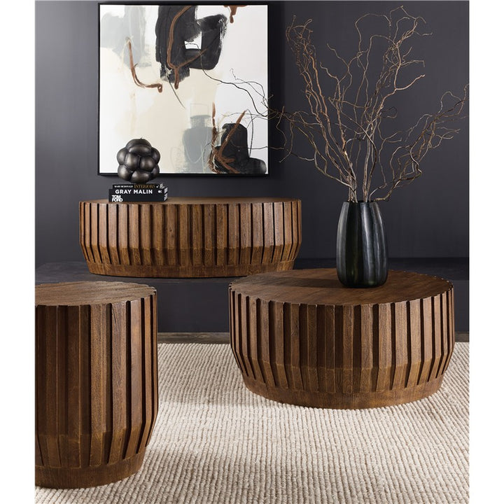 Commerce And Market - Gears Round End Table - Bronze