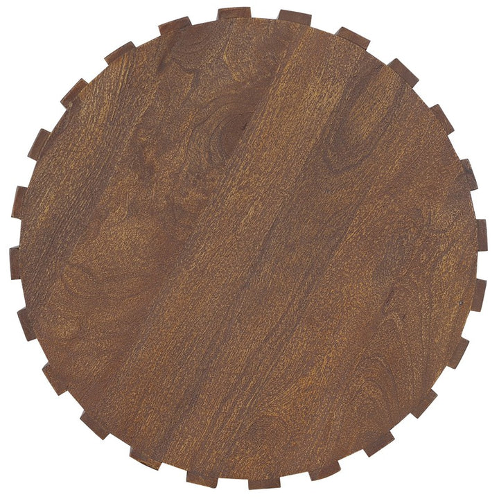 Commerce And Market - Gears Round End Table - Bronze
