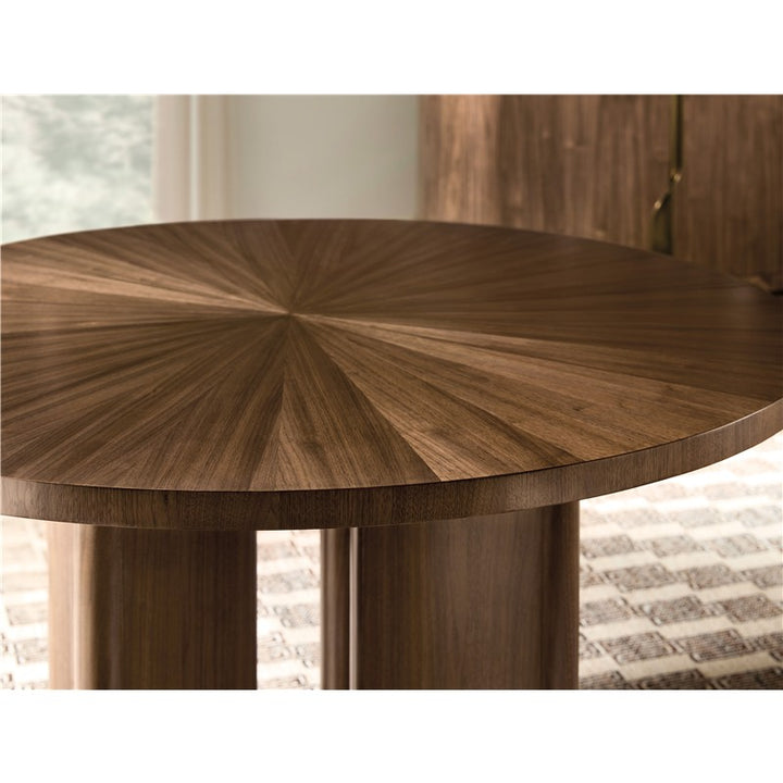 Eleana - Round Dining Table With One Leaf - Medium Wood