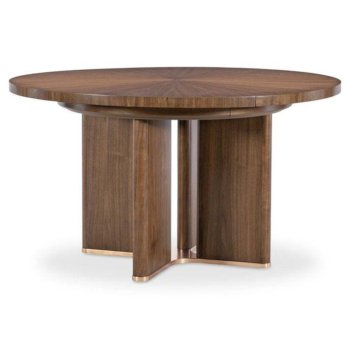 Eleana - Round Dining Table With One Leaf - Medium Wood