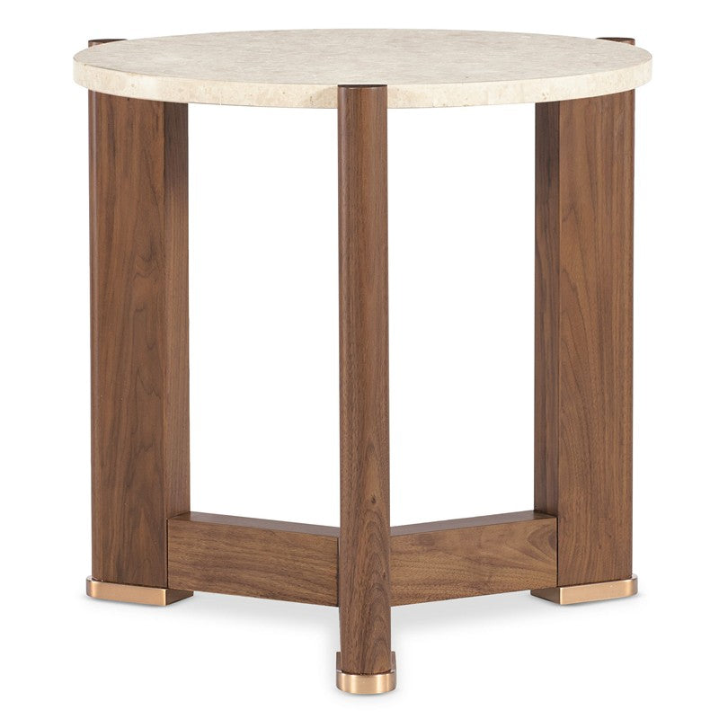 Eleana - Round End Table - Medium Wood