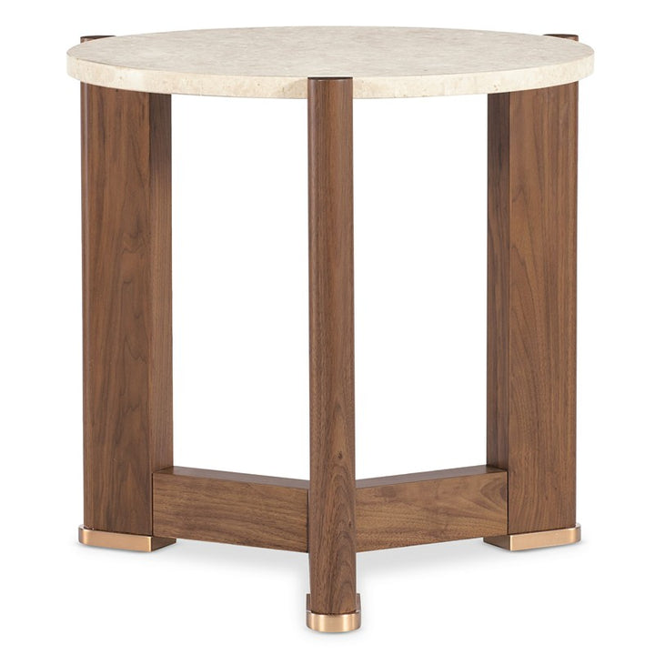Eleana - Round End Table - Medium Wood
