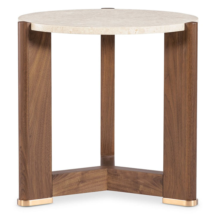 Eleana - Round End Table - Medium Wood