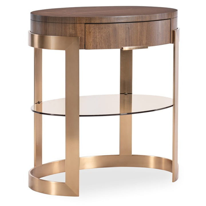 Eleana - Oval Nightstand - Medium Wood