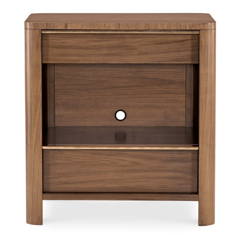 Eleana - Two Drawer Nightstand - Medium Wood