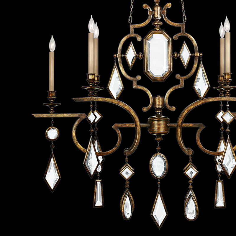 Encased Gems 50" Oblong Chandelier