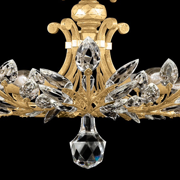 Crystal Laurel 28" Round Semi-Flush Mount