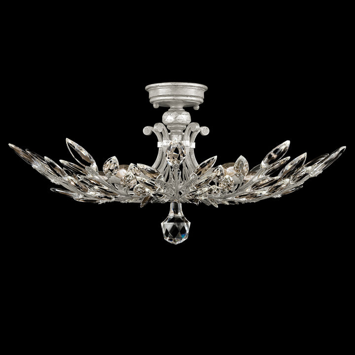 Crystal Laurel 28" Round Semi-Flush Mount