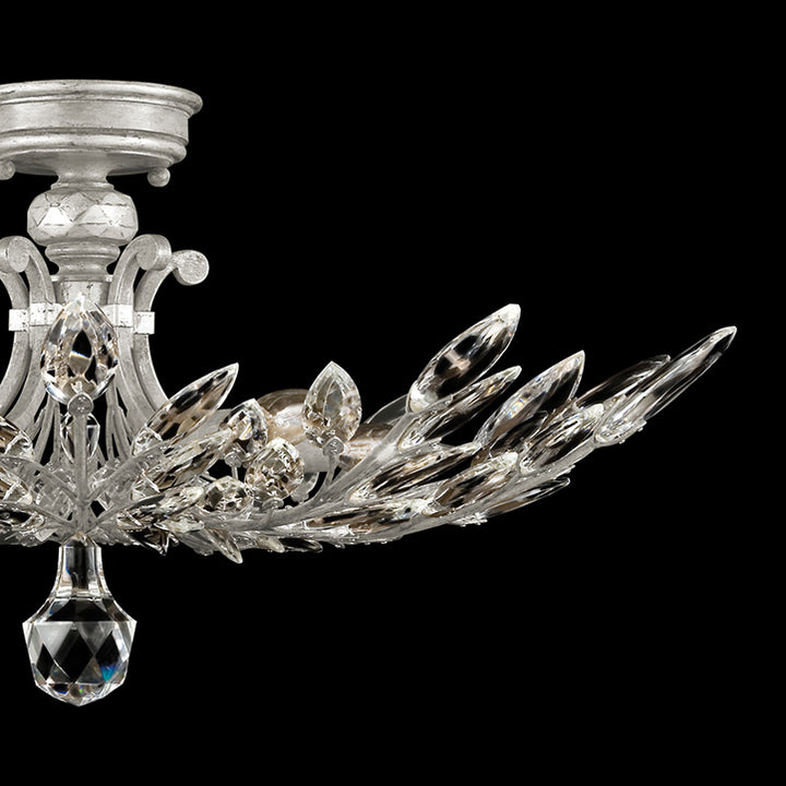 Crystal Laurel 28" Round Semi-Flush Mount