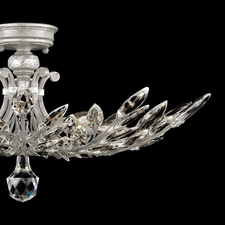 Crystal Laurel 28" Round Semi-Flush Mount