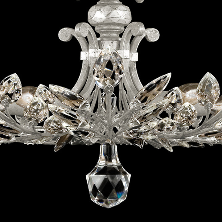 Crystal Laurel 28" Round Semi-Flush Mount