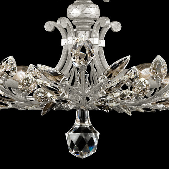 Crystal Laurel 28" Round Semi-Flush Mount